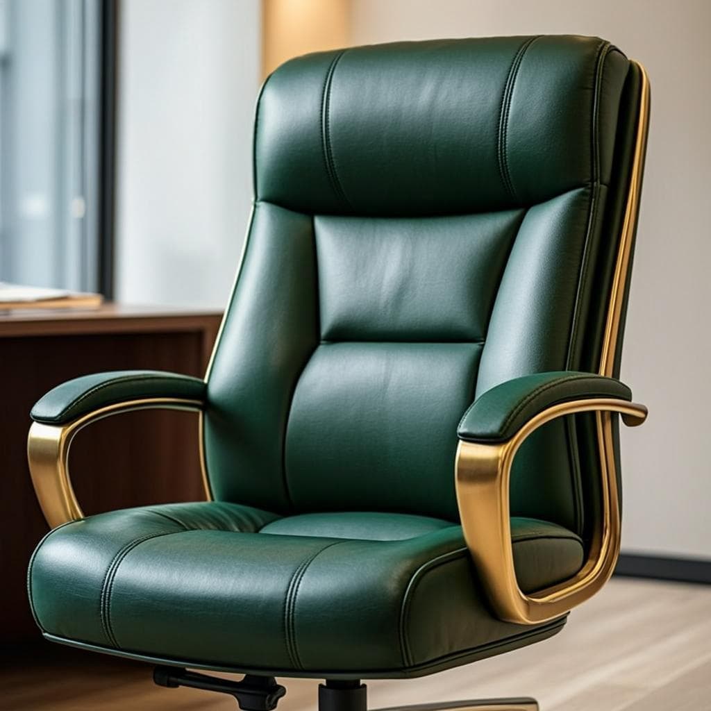 Fauteuil Executive Ergonomique Cuir Or