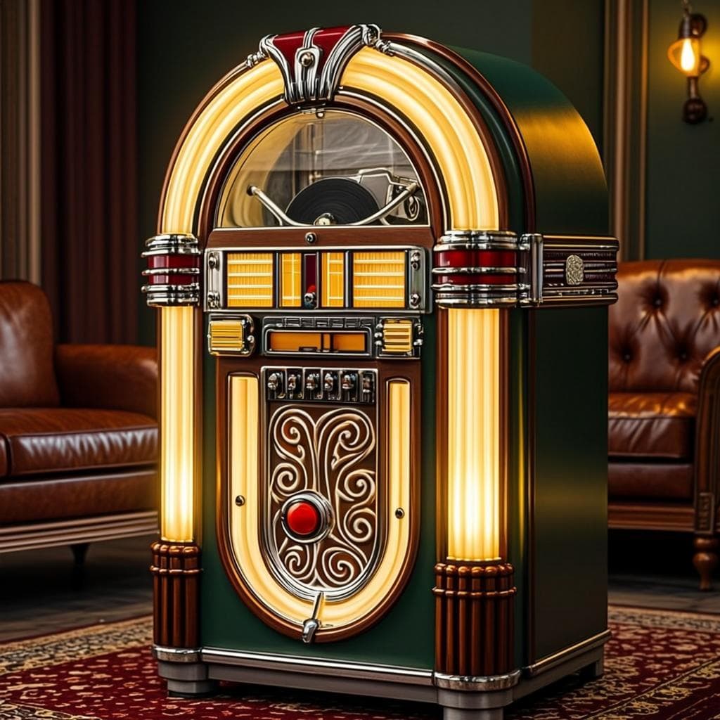 Jukebox Rétro Vinyle & Streaming Or