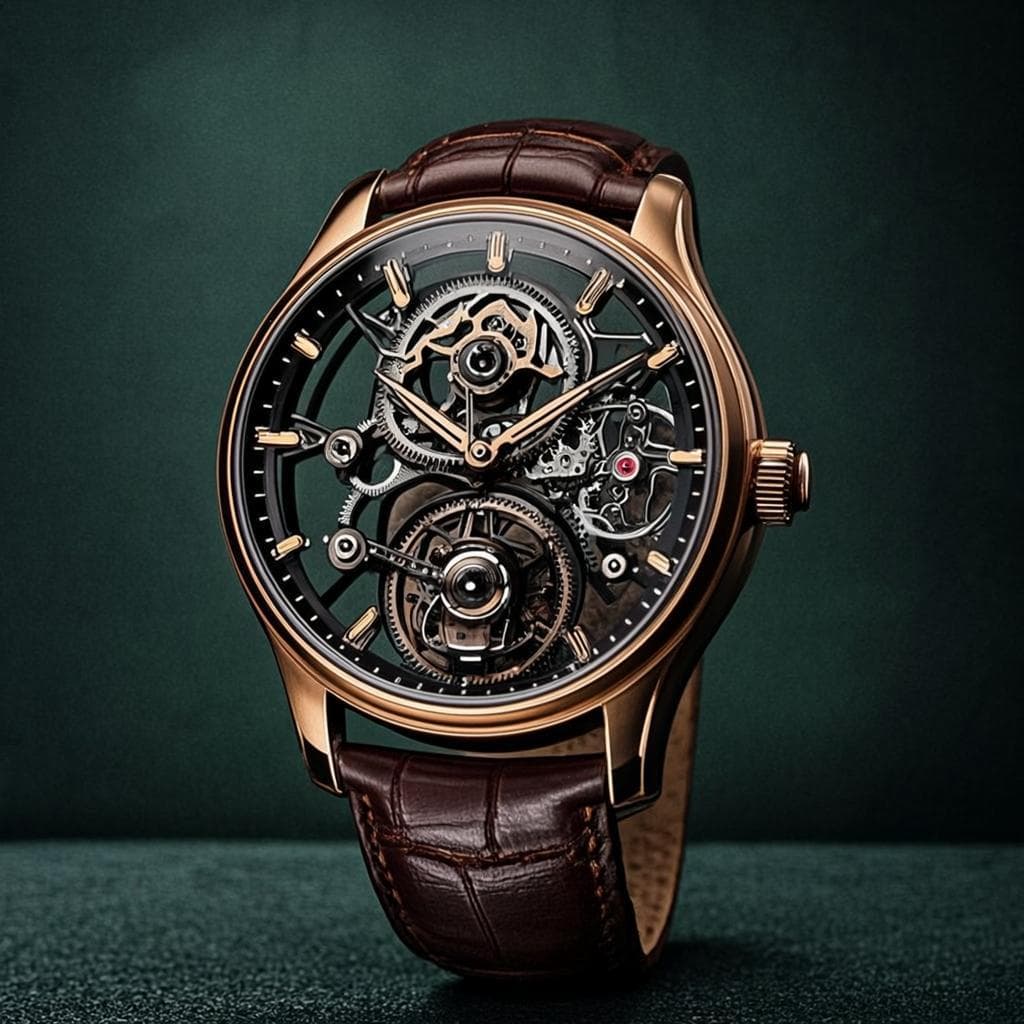 Montre Tourbillon Or Rose Squelette