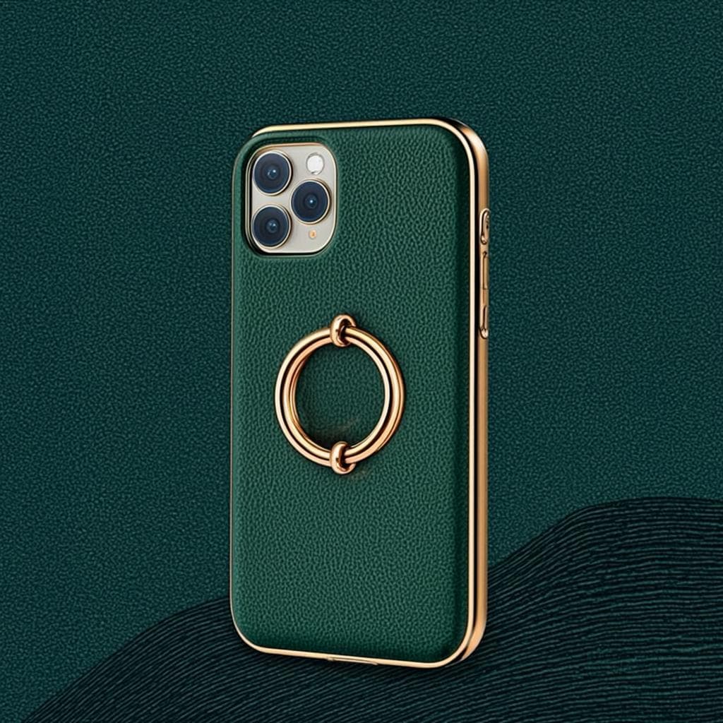 Coque MagSafe Cuir Vert Sauge